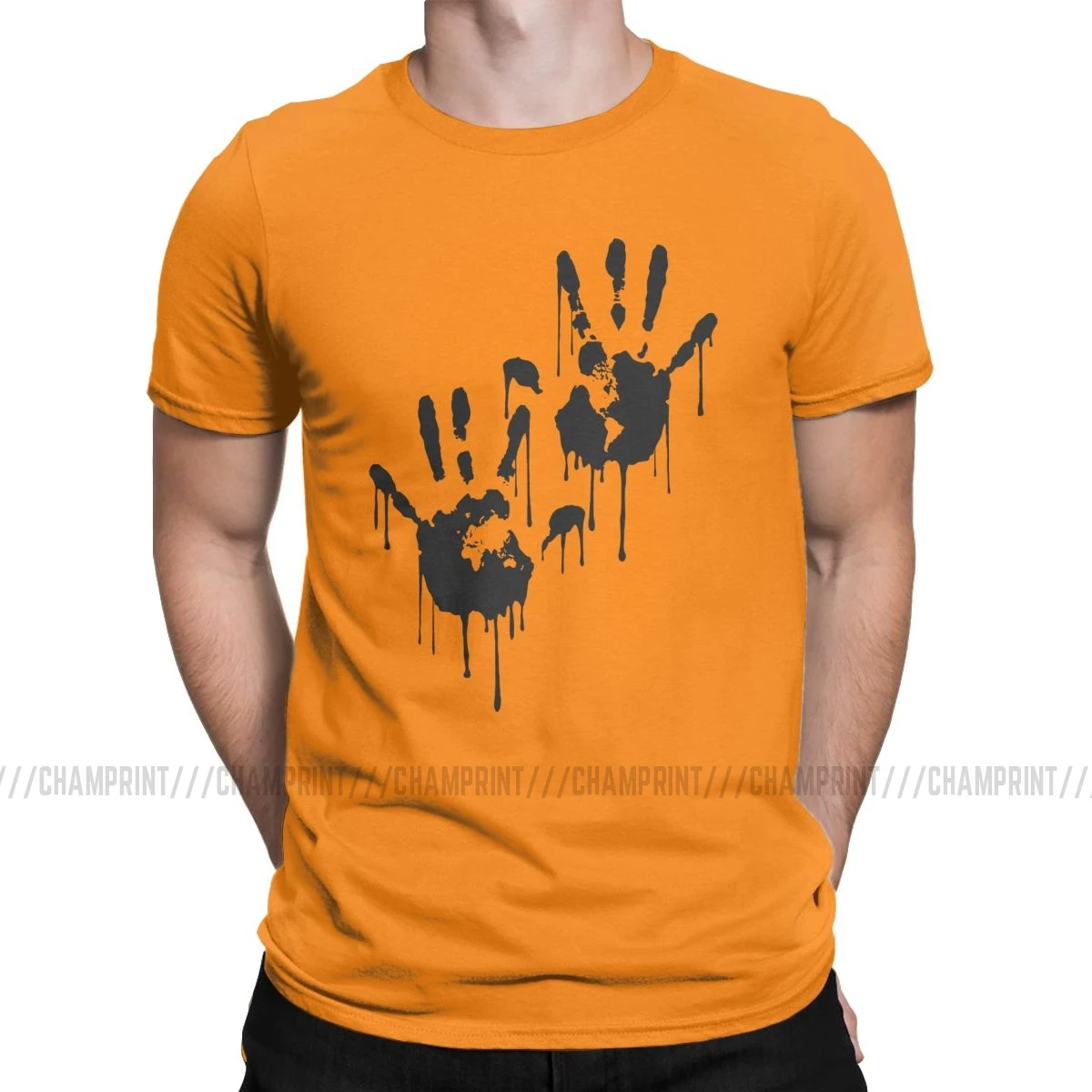 Death Stranding, Мужская футболка, хлопок, потрясающие футболки с круглым вырезом, Kojima Products, футболки с коротким рукавом, одежда, новое поступление - Цвет: Оранжевый