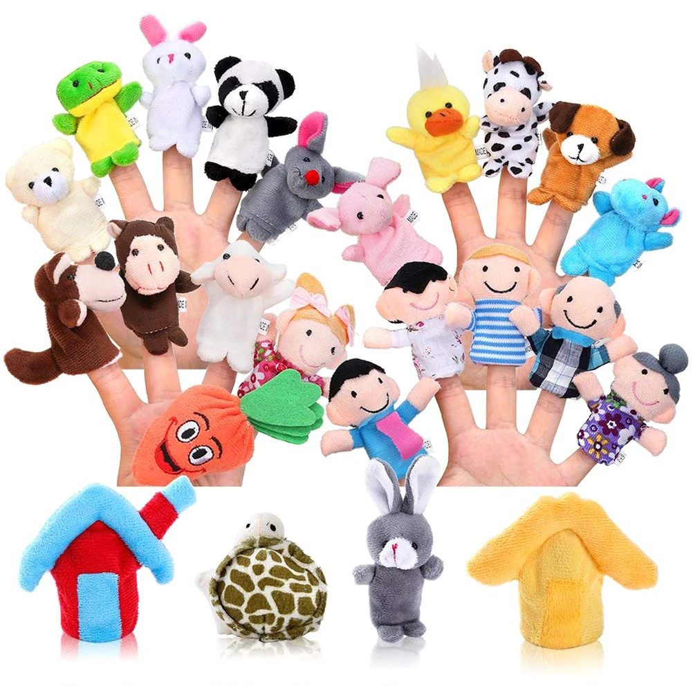 24pcs/Set Animal Finger Puppets Kids Cartoon Plush Telling Educational Hand Toy Toys #40 | Игрушки и хобби
