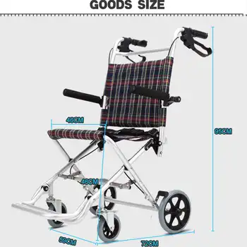 

Lightweight Medical Wheelchair Footrest Backrest Transport Travel Portable Trolley Therapy-Supplies Wheelchair Foldable