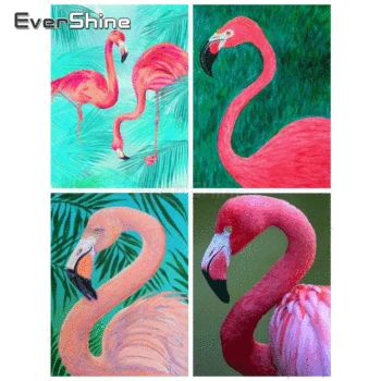

EverShine Diamond Painting Flamingo Cross Stitch Diamond Art Animals Embroidery Mosaic Kits Handwork Decoration For Home