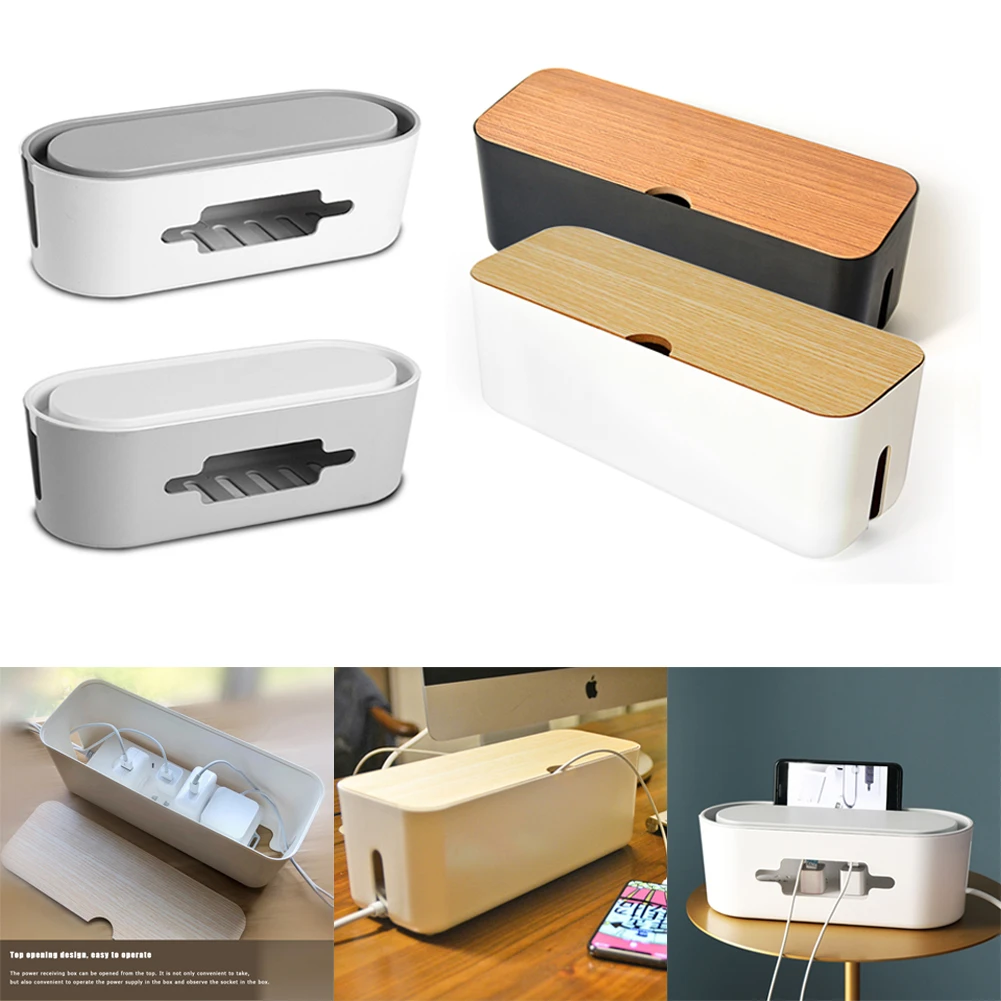 Caja de para cables de electrónicos, organizador de alambres enchufe, antipolvo para gestión de cargadores|Cajas y recipientes de - AliExpress