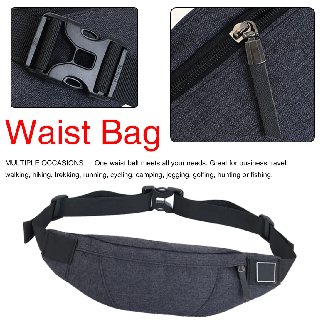 Черная Водонепроницаемая мужская сумка-пояс, кошелек, водонепроницаемая парусиновая дорожная сумка для телефона, сумка для мужчин и