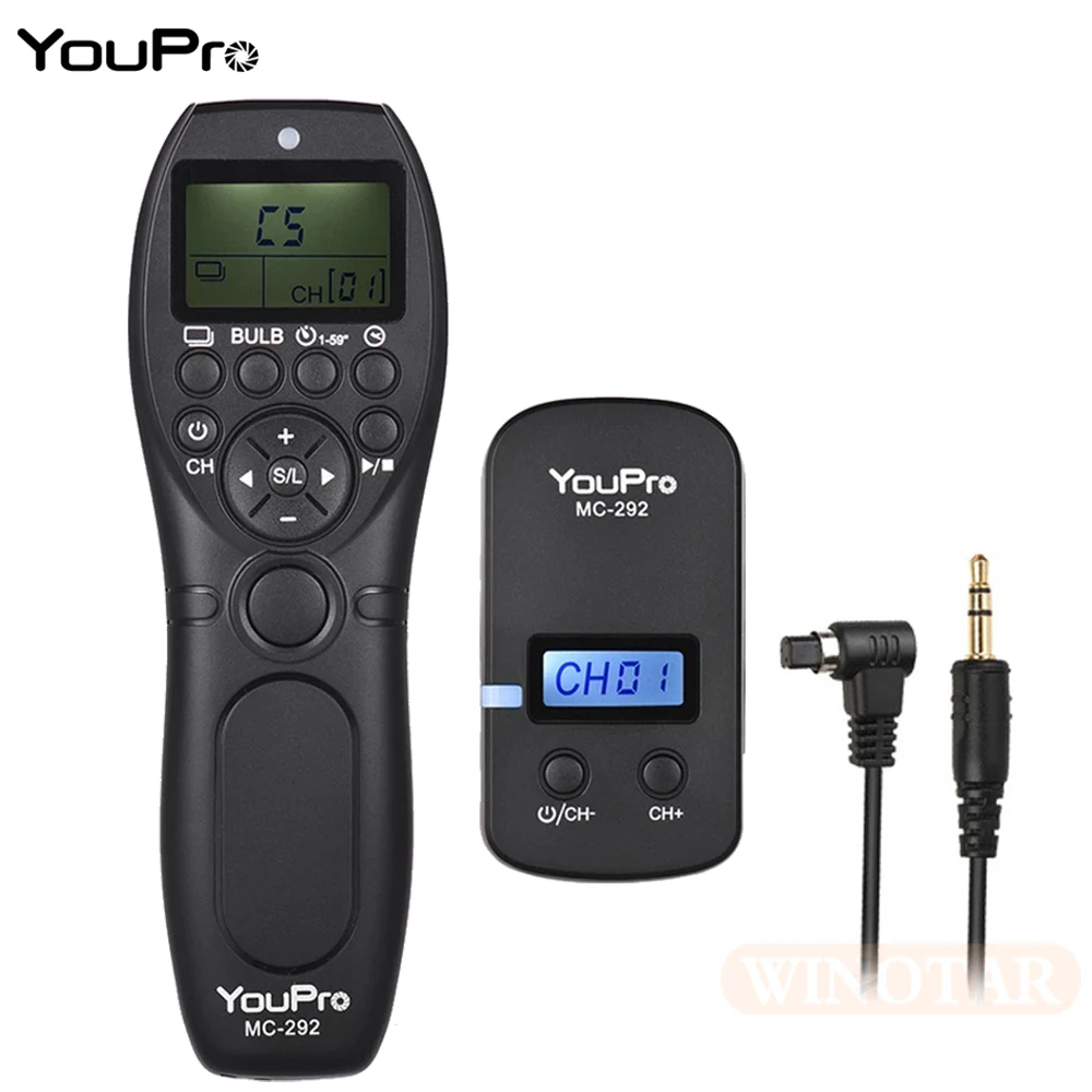 Camera Remote Shutter Button Camera Remote Shutter Release YouPro MC-292 N3 Wireless Shutter Timer Remote For Canon EOS R5 R3 7D 5D Mark IV 6D 7D2 5D3 50D 40D 30D Camera Shutter Release