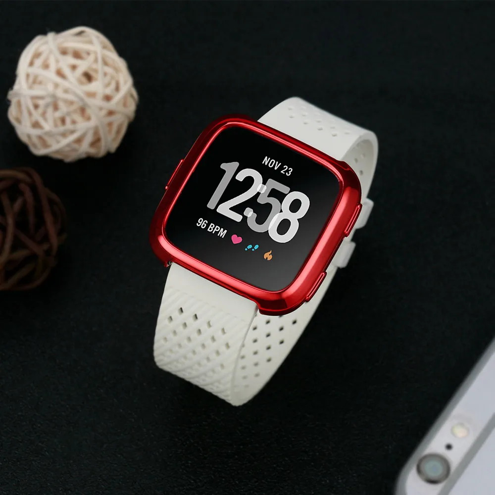 Для Fitbit Versa силиконовый чехол из ТПУ Смарт-часы с защитой от царапин, защитная оболочка для экрана, Ультратонкий Мягкий чехол, спортивный ремешок
