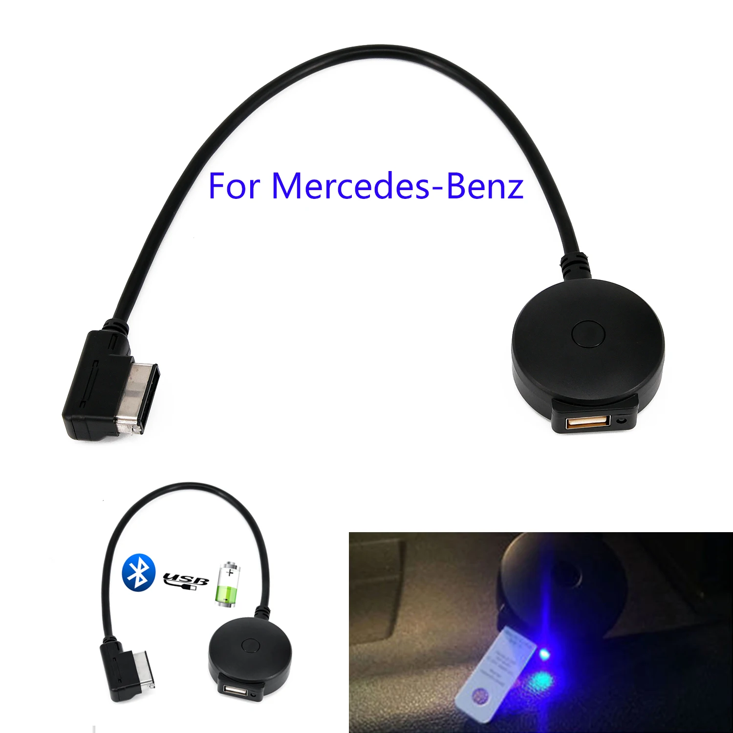 Интерфейс беспроводной Bluetooth музыкальный адаптер для Mercedes-Benz AMI AUX кабель USB