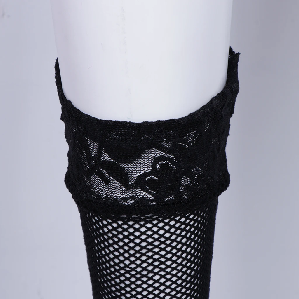 Men's Sexy Floral Black Lace Trim Knee High Stockings Hosiery Fishnet Socks Transgender Costumes Men's Sexy Floral Black Lace Trim Knee High Stockings Hosiery Fishnet Socks Transgender Costumes