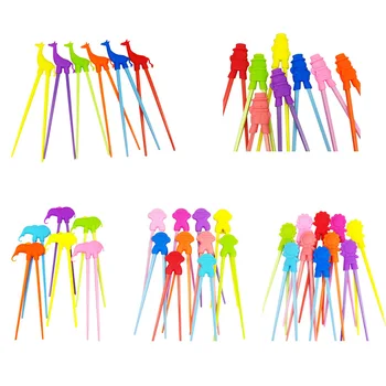 

1 Pair Chopsticks For Sushi Baby Kids Cartoon Food Sticks Easy Use Fun Learning Training Helper Dishes Dinner Game Kitchen Tools