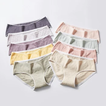 

7pcs/lot Women Sexy panties Seamless Briefs Set Ultra-thin Cotton Underwear Low-rise Pants Underpants for Girls Intimates XL #D