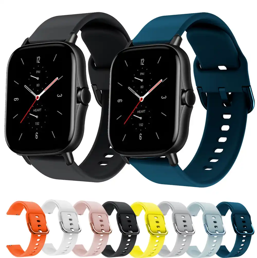 mm Pulseiras De Relogio Para Huami Amazfit Gts 2 Mini Bip Lite Gtr 42mm Gts2 Pulseira Pulseira De Silicone Para Haylou Ls02 Pulseira Do Relogio Aliexpress