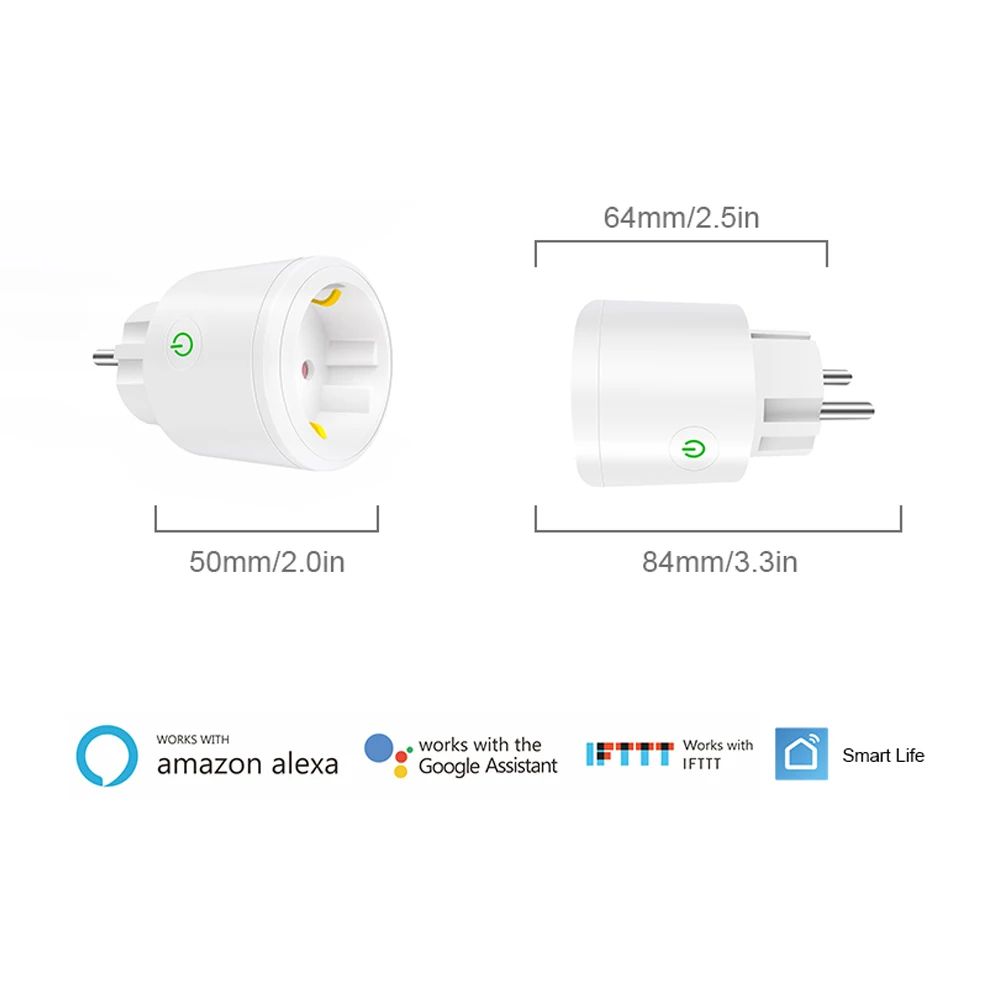 

Hot Mini WiFi Smart Socket Outlet Timing Switch APP Remote Control Work with Google Assistant /Alexa/Echo/ IFTTT Compatible EU P