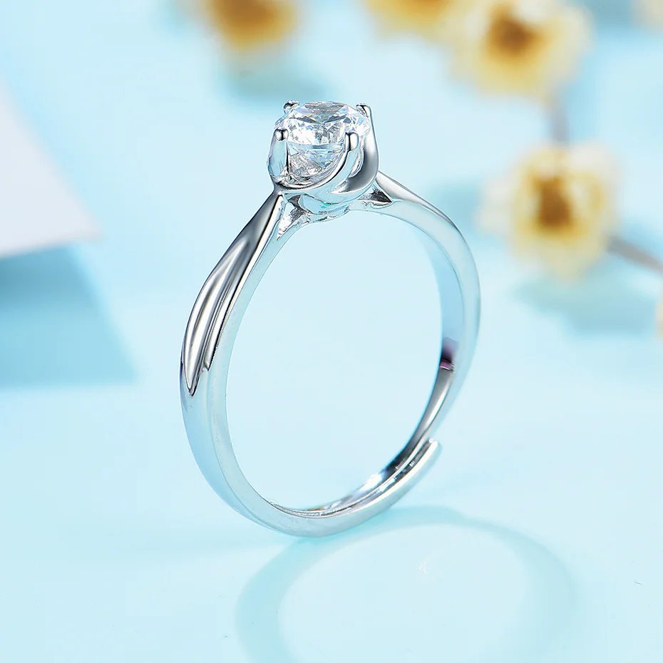 Kuololit Natural Moissanite Rings for Women 925 Solid Sterling Silver class 4 claw lab Diamond ring for Engagement Wedding bride