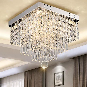 

Mini Square Chandelier for Dining room Kitchen Island Bar restaurant hallway chandelier K9 Crystal Ball led luster Chandelier