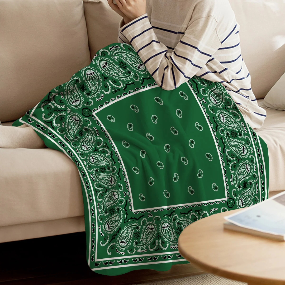 Классическое зеленое Бандана с набивным ворсом одеяло мягкое удобное бархатное плюшевое цветочное одеяло s теплое диван-кровать простыни