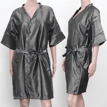 

Salon Client Gown Robes Cape Hair Salon Smock for Clients (Silver Grey)