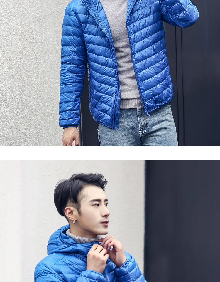 חדש מותג סתיו חורף אור למטה מעיל גברים של אופנה סלעית קצר גדול במיוחד דק קל משקל נוער Slim מעיל למטה מעילים