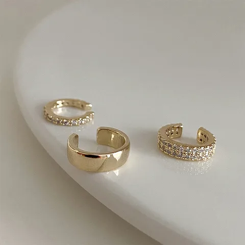Delicate Micro Pave Zircon Cute Clip Earrings Female Buckle EarCuff No Piercings Fake Cartilage Ear Jewelr