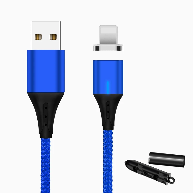 SUNPHG мобильного телефона 3A Магнитный кабель Зарядное устройство 2 м микро Тип usb C кабель для передачи данных для iPhone x samsung S8 S9 huawei Быстрая зарядка 3,0 - Цвет: blue for apple plug