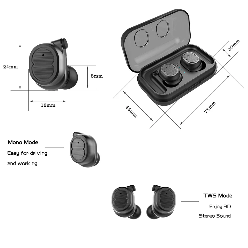 TWS 5,0 Bluetooth наушники 3D стерео беспроводные наушники Bluetooth наушники спортивные наушники гарнитура с микрофоном