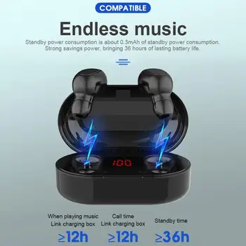 

L22 TWS Wireless Bluetooth Earphone 5.0 Headphones In-ear Earbuds IPX5 Waterproof Sport Headset hands-free call Black/white/pink