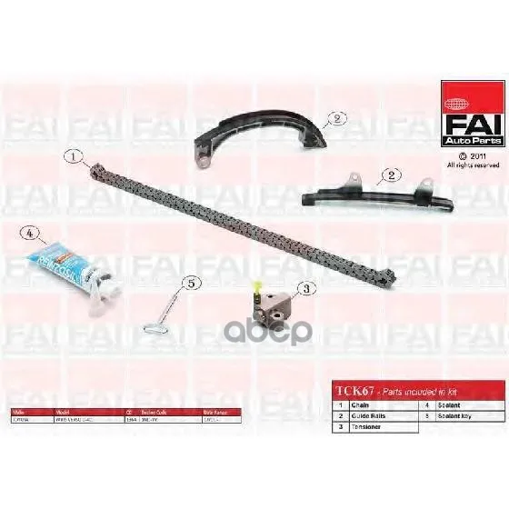 Комплект Цепи Грм Toyota Yaris/Vitz(_p9_) 1.4 D-4d 01/06-(1nd-Tv) FAI арт. TCK67