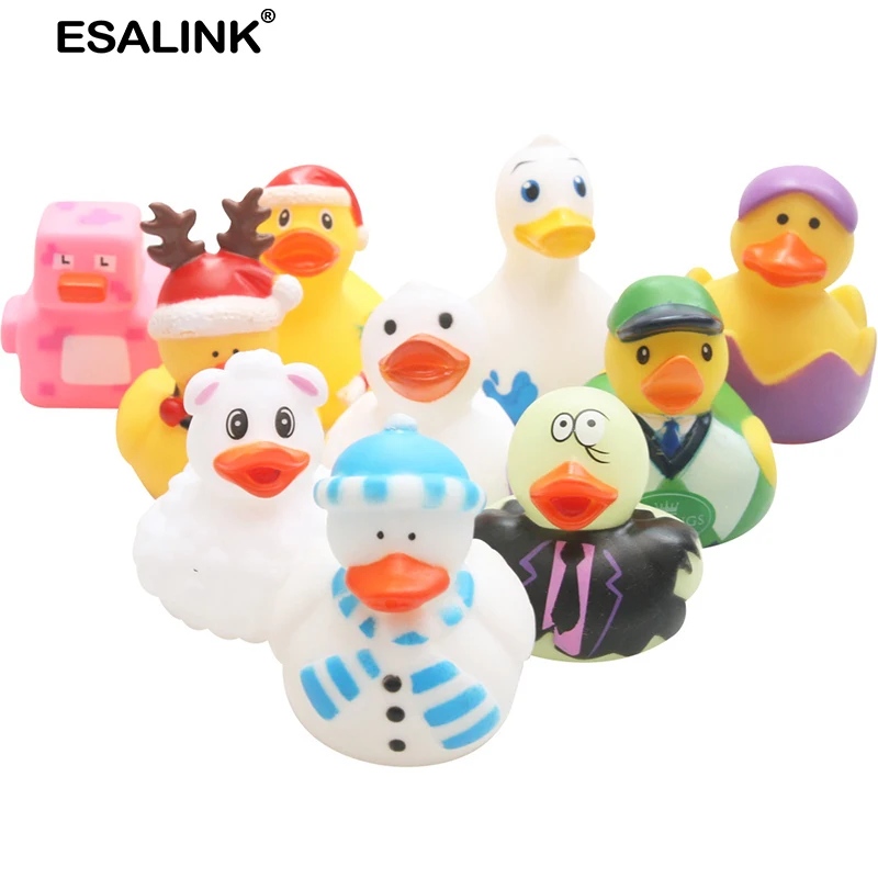 ESALINK20/10/5 шт. случайный маленький красочный резиновый поплавок пищалка звук утка