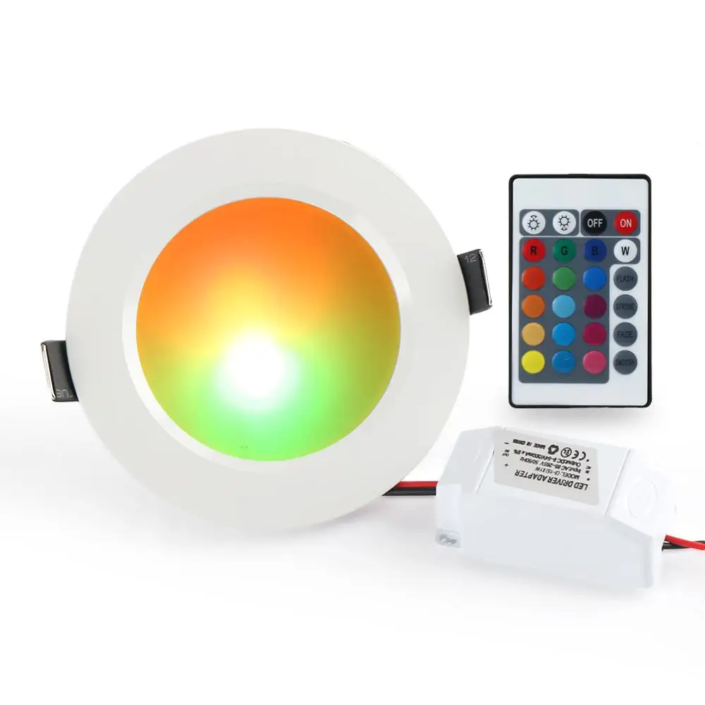 Светодиодный светильник, Круглый, 5 Вт, 10 Вт, модель, светодиодный светильник, двойной цвет, панельный светильник, RGB, холодный белый/RGB, теплый белый, с пультом дистанционного управления, светодиодный
