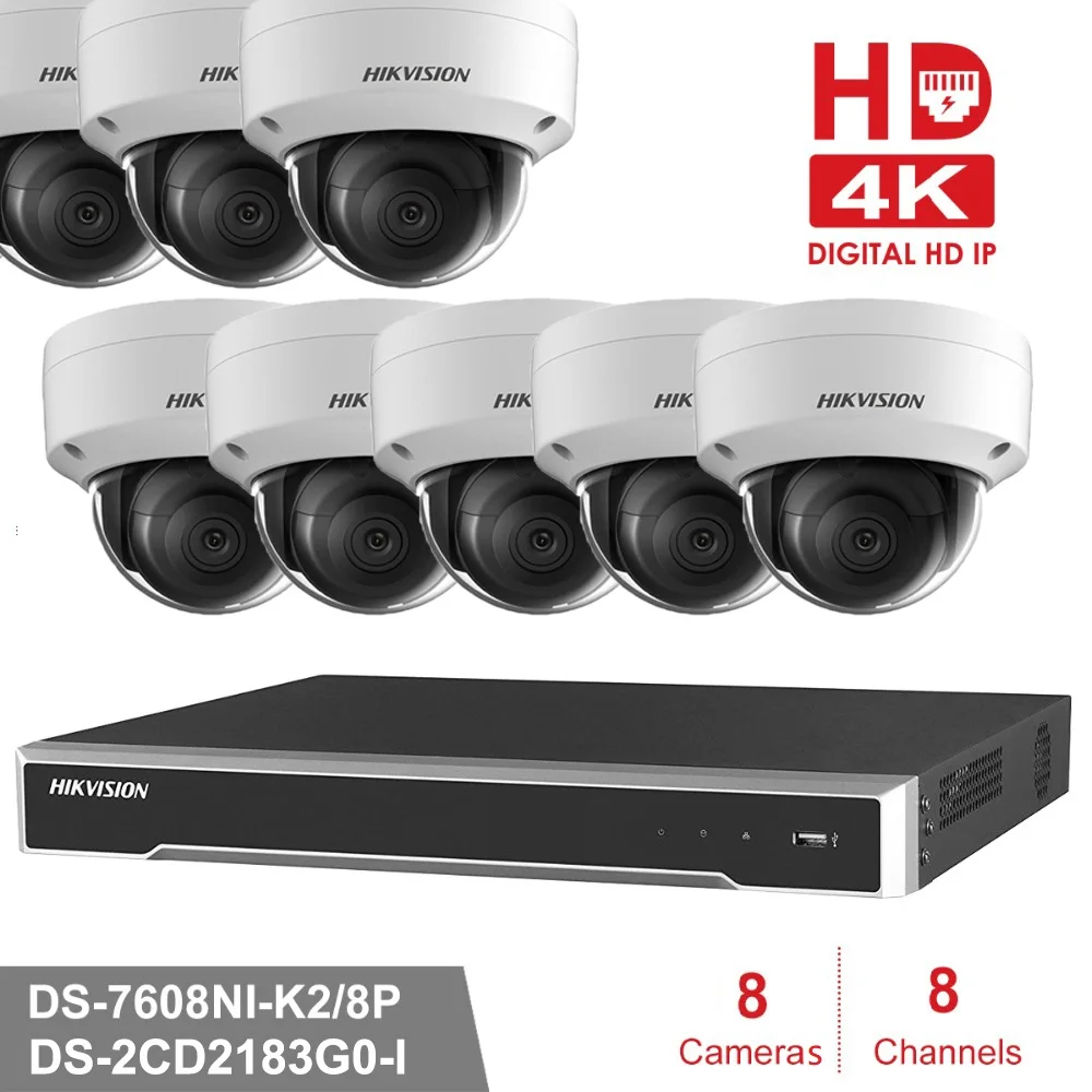8 Мп каналов Hikvision POE NVR комплекты видеонаблюдения с IP-камерами Сетевая