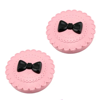 

2Pcs False Eyelashes Storage Box Makeup Tools with Mirror Box Storage Box Bow Portable Beauty Cosmetics Plastic Box