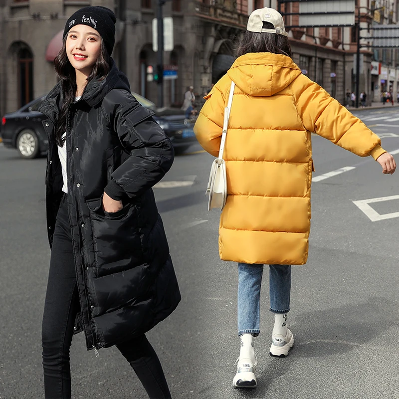 Long Parkas Female Women Winter Coat Thick Warm Cotton Hooded Basic Jacket Womens Winter Outerwear chaqueta mujer