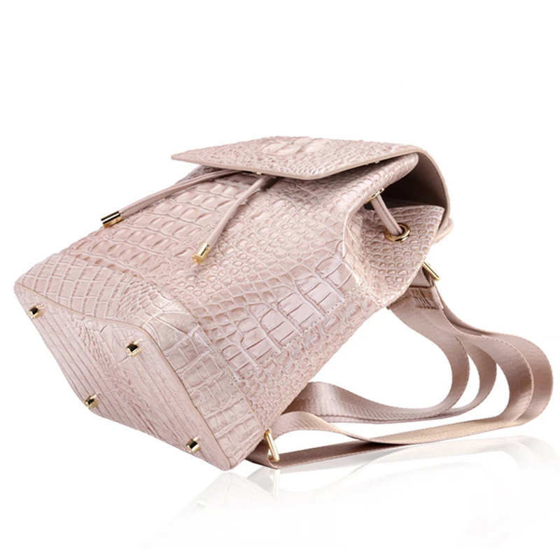 New Real Cowhide Crocodile Pattern Women Backpack Fashion Women Genuine Leather Backpack Luxury Famous Brand Female Bag 3
