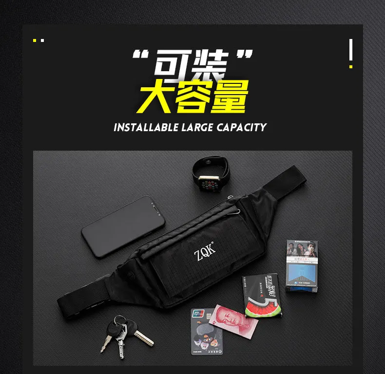 

Multi-functional Wallet Men's New Style Sports Mobile Phone Waist Bag Women's Running Cash Storage Belt Bag Body Hugging Waterpr