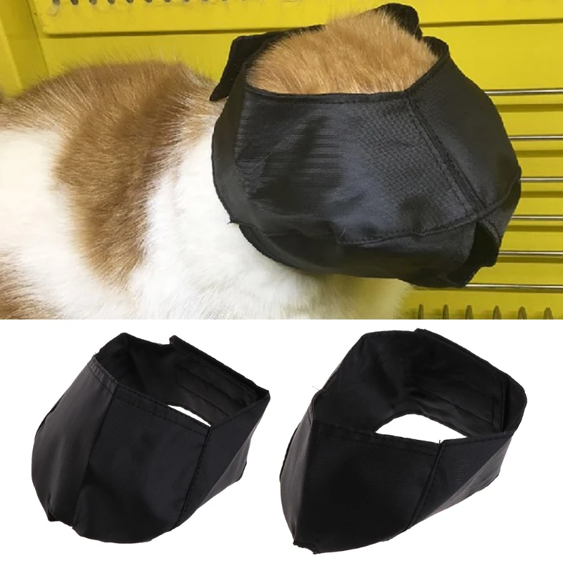 Cat Grooming Muzzle Adjustable Black Nylon Quick Fit Washable Bathing Snout Anti Bite Cat Muzzle Cat Travel Tool