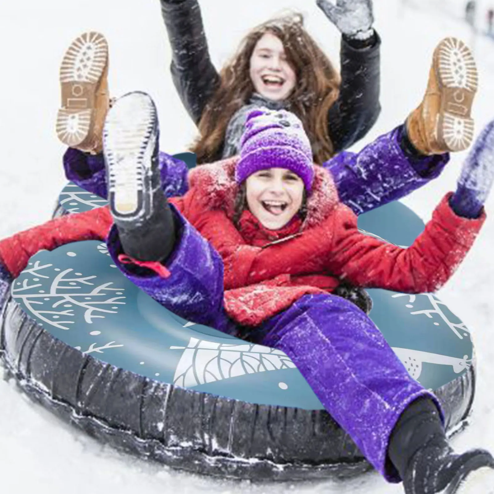 Skifahren Schnee Rohr Schlitten Schläuche Winter Outdoor Iatable Ski Kreis Kinder Erwachsene Ski Ring Skifahren Verdickt Schwebte Schlitten