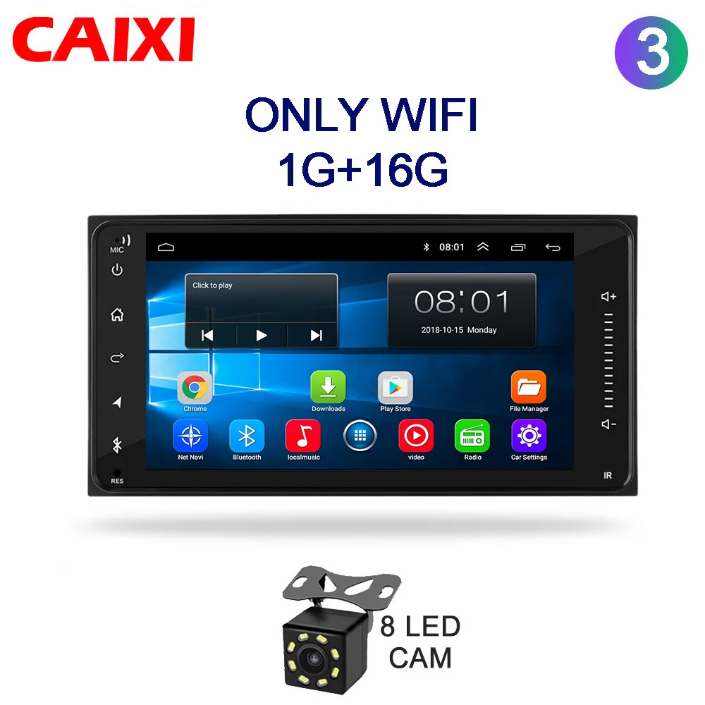 cx-old-co-CAM 2din универсальный android 8,1 автомобильный Радио плеер стерео автомобильный мультимедийный плеер для toyata COROLLA VIOS CROWN CAMRY HIACE PREVIA RAV4 - Цвет: cx-old-co-CAM