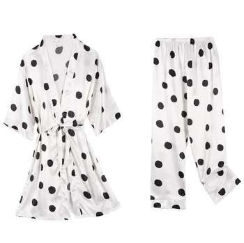 

Sexy Womens 2PCS Pajamas Set V-Neck Nighties Wear Home Negligee Pijama Nightwear Lingerie Pijama Spring Robe Gown Suit Sleepwear