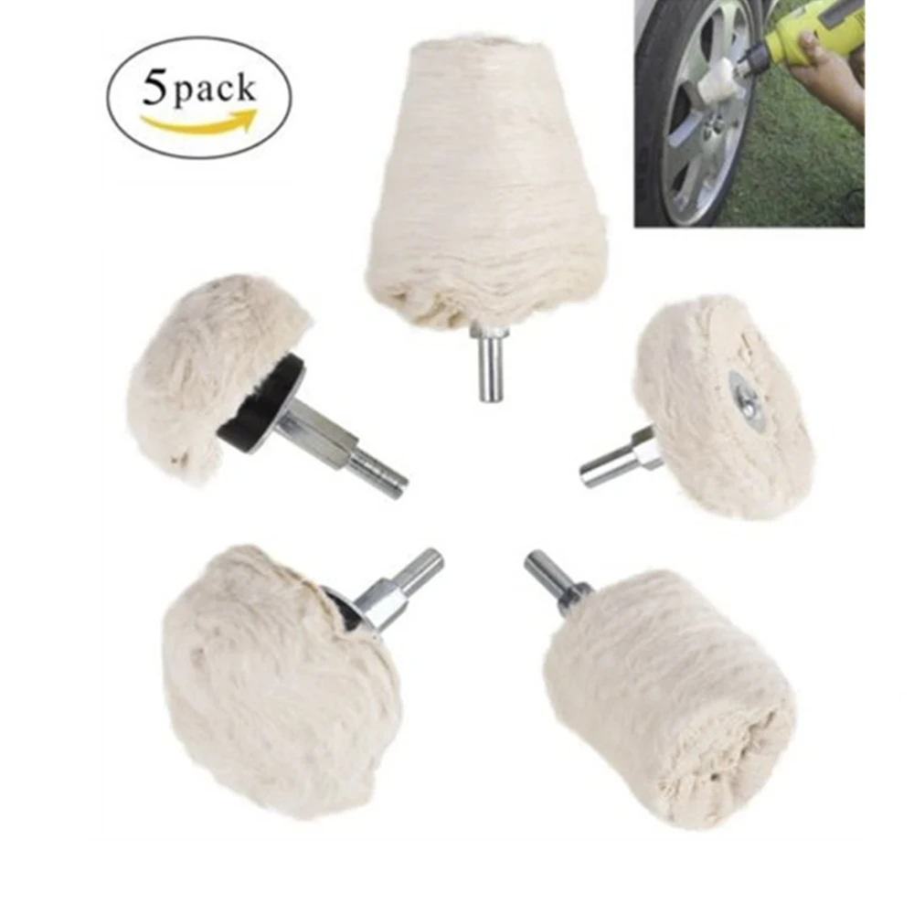 5Pc/set 6mm Shank Buffing Polishing Wheel Kit For Drill Polishing Pad