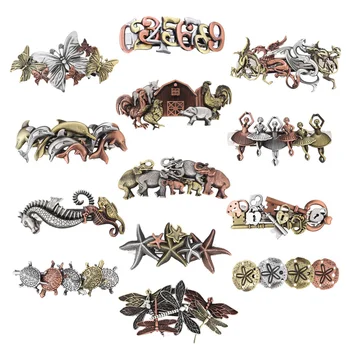 Günstige 1pc Retro Steampunk Haarnadel Gebürstet Tiere Anzahl Legierung Haarnadeln Frühling Clip Für Frauen Mädchen Punk Schmuck Zubehör