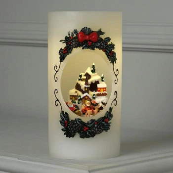 

Illuminated wax figure "New Year's City", 10x10x20 cm, battery operated, T / WHITE 5106515