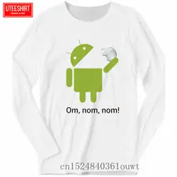 Для мужчин Android Робот с яблоком с длинным рукавом печати футболки унисекс Harajuku футболки футболка с длинным рукавом для мужчин Уличная