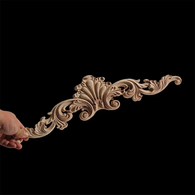 Unpainted Exquisite Classical Wood Decal Onlay Wood Applique Mouldings Floral Corner Wooden Furniture Decoration Accessories ornament crafts miniature ornament wooden figurine crafts glass fruit pendants
