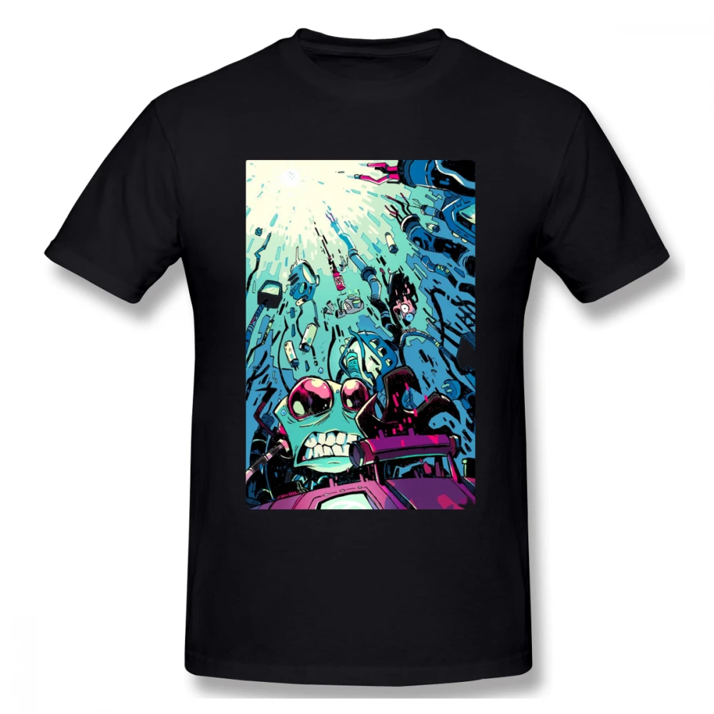 

Invader Zim Drawing t shirt men Casual Fashion Men's Basic Short Sleeve T-Shirt boy girl hip hop t-shirt top tees