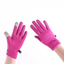 Женские зимние толстые перчатки с сенсорным экраном на весь палец, хлопковые перчатки с силиконовой подушечкой для ладони, Нескользящие, для спорта на открытом воздухе, повседневные, простые и элегантные