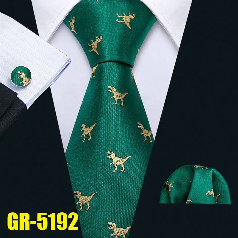 Barry.Wang 19 видов стилей мужской свадебный галстук с рисунком динозавра мужские свадебные галстуки 8,5 см галстук бизнес шелковые галстуки для мужчин GR-20 - Цвет: GR-5192