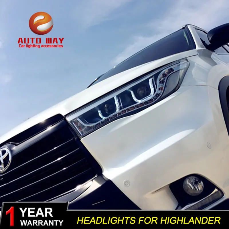 Стайлинг автомобиля передняя фара для Toyota Highlander 2016 светодиодная двойная U