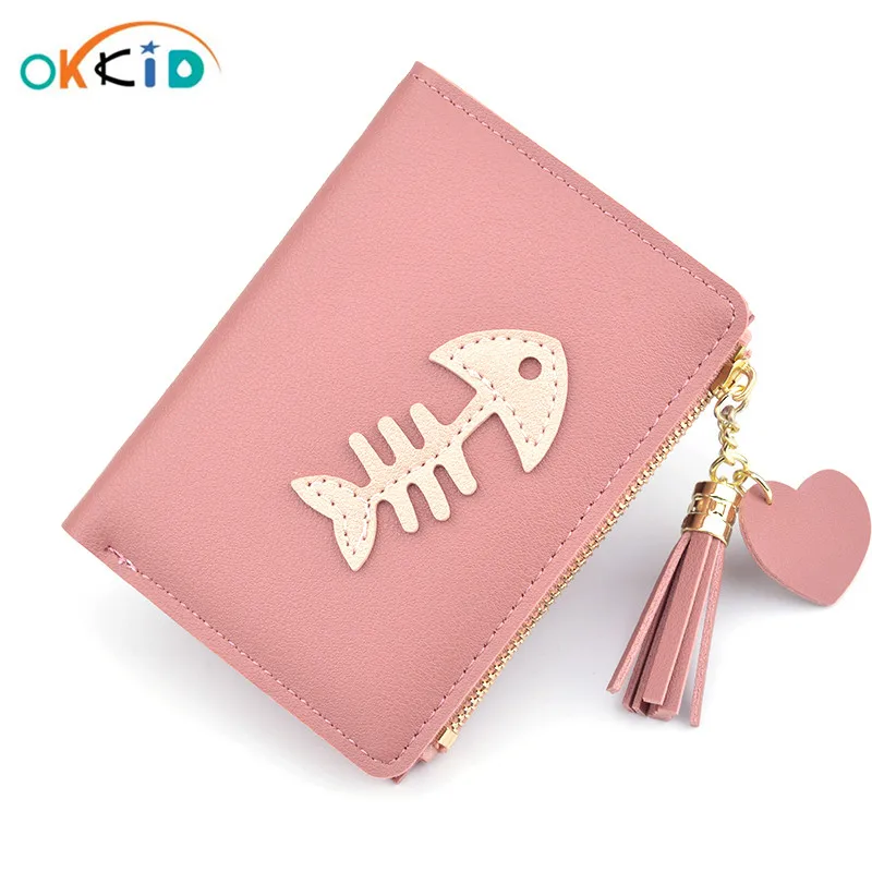 OKKID милый кошелек для девочек маленький кожаный женский мини Детская сумка денег