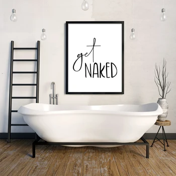 

Nordic Bathroom Decorative Posters Prints Get Naked Quotes Canvas Painting Wall Art Pictures Modern Family Gift Home Decoration