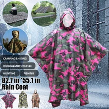 Плащ-рюкзак, дождевик, капюшон для пешего туризма, велоспорта, дождевик, пончо, водонепроницаемый тент, для кемпинга, палатки, коврик для верховой езды, плащи