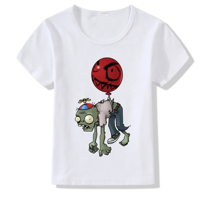 Новые летние футболки для мальчиков и девочек, детская одежда Веселая Детская футболка с короткими рукавами рисунок Растения против Зомби