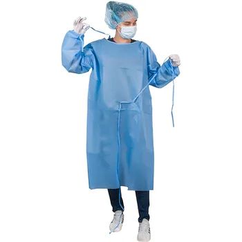 

Disposable Nonwoven Non-sterile Medical Anti-Dust Isolation Gowns With Elastic Cuff Siamese Protective Clothing Gowns Coverall