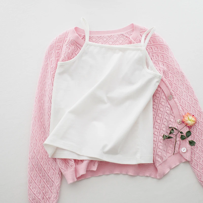 

KC.Child 2020ss Girl's Wild White Camisole Soft Skin-friendly Age 2-13Y